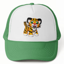 3D Cartoon Tiger Cub Trucker Cap Trucker Hat