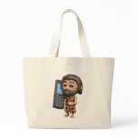3d Caveman Mobile Canvas Bags