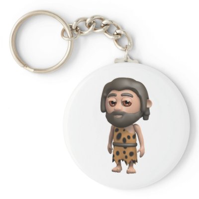 3d Caveman Stands Key Chains by StoneageDaydream