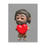 3d Caveman Valentine (Any Color U Like!) Postcards