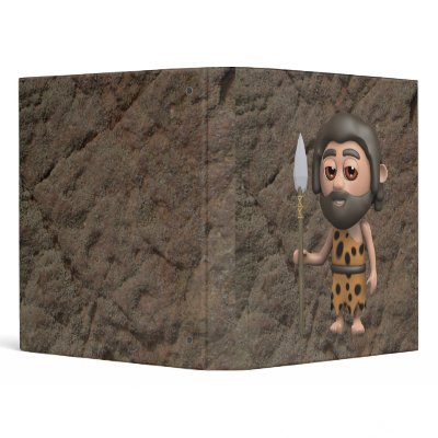 3d Caveman with Spear Vinyl Binder by StoneageDaydream