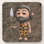 3d Caveman with Spear Beverage Coaster