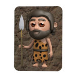 3d Caveman with Spear Rectangular Magnet