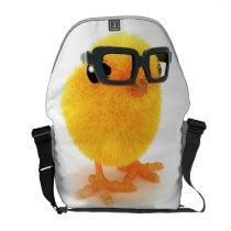 3d Chick in Glasses Courier Bag