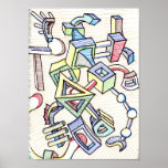 3d Color Marker Design Print