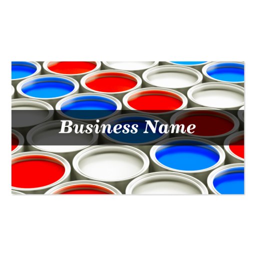 3D Colored Paint Cans (Alternating Red White Blue) Business Cards