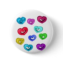3D Colorful Hearts buttons