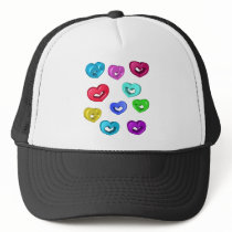 3D Colorful Hearts hats