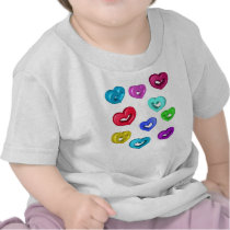 3D Colorful Hearts t-shirts