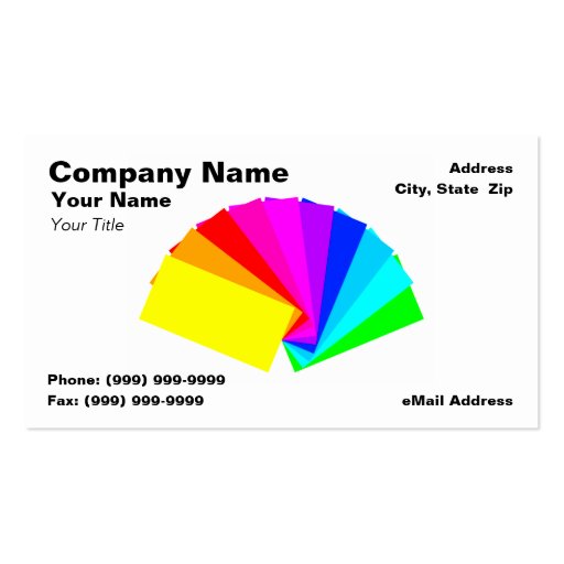 3D Colorful Paint Chips Business Cards (front side)