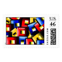 3D Colorful Squares Stamps