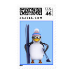 3d Cool Penguin with skis Postage