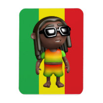 3d Cool Rasta in Sunglasses Rectangular Magnet