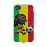 3d Cool Rasta kicks Football Iphone 4 Tough Cases