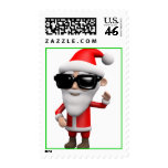 3d Cool Santa Claus Waving Stamps