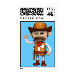 3d Cowboy Waving (Any Color U Like!) Postage Stamps