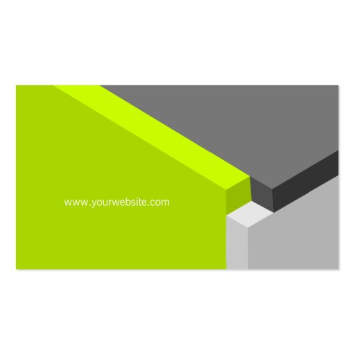 3D Cube Lime / Grey business card (back side)