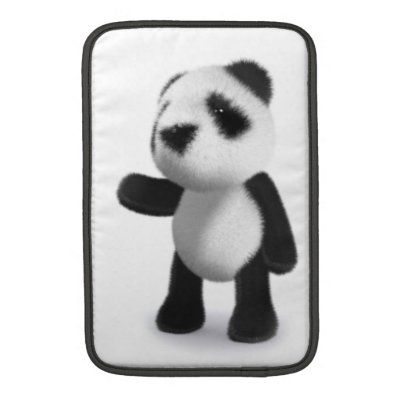 3d Cute Baby Panda Points Macbook Air Sleeve by PandasTees
