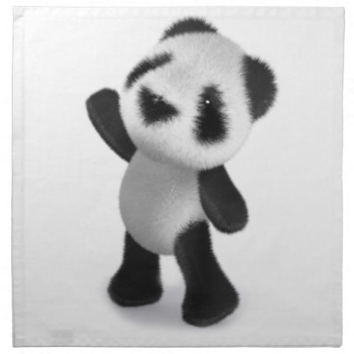 3d Cute Baby Panda Reaches for some Sweets! Napkins