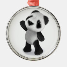 3d Cute Baby Panda Reaches for some Sweets! Christmas Ornaments