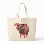 3d Cute Little Piglet wearing Reading Glasses Bags