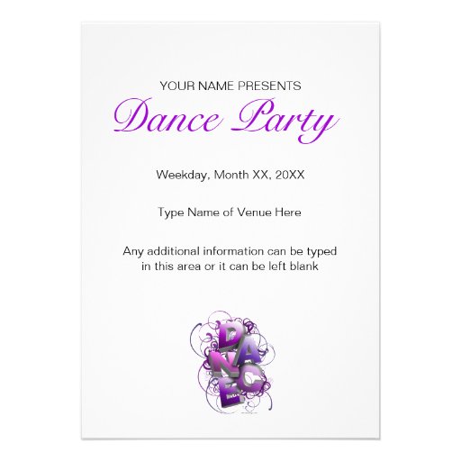 3D Dance (Summer) Recital Invitation