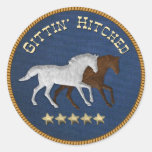 3D Denim Gettin' Hitched Stickers