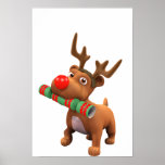 3d Dog Reindeer with Xmas Cracker! Print