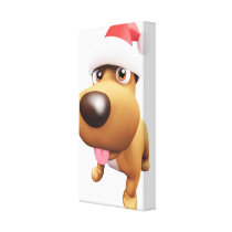 3d Dog Santa big nose! Stretched Canvas Print