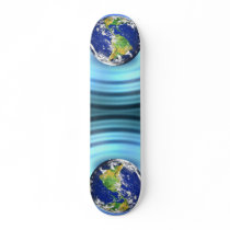 D Earth Floating On Water Ripples Skate Boards By Graficallyminded