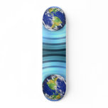 3D Earth Floating on Water Ripples Skate Boards