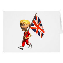 3D England Greeting Cards