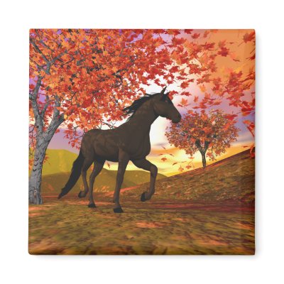 3d Fall Horse Refrigerator Magnet by Peerdrops