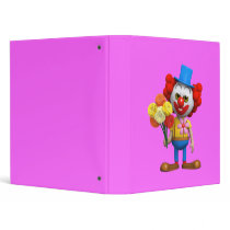 3d Funny Cartoon Clown Flowers Vinyl Binder