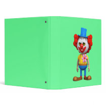 3d Funny Clown 3 Ring Binders