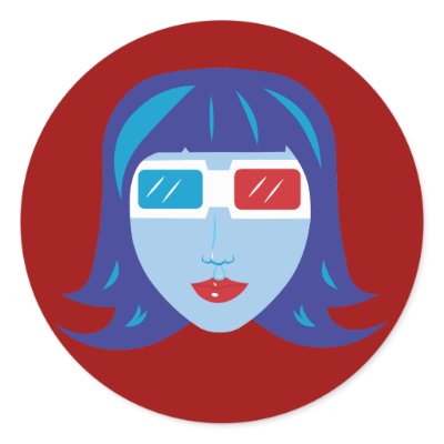 3D Girl Round Sticker by toxiferous
