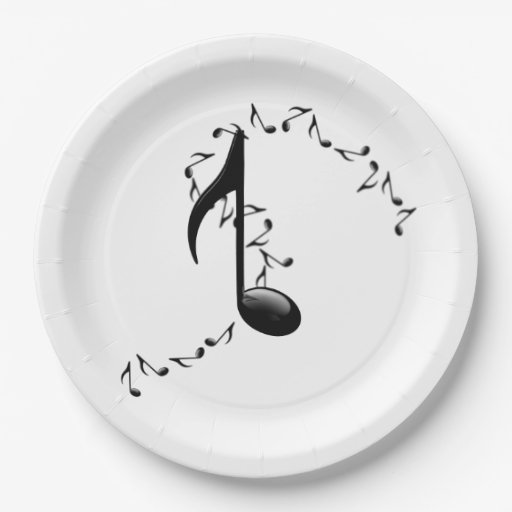 3D Glossy Music Note Paper Plates Zazzle