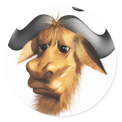 3d-gnu-head sticker by KINGNOW