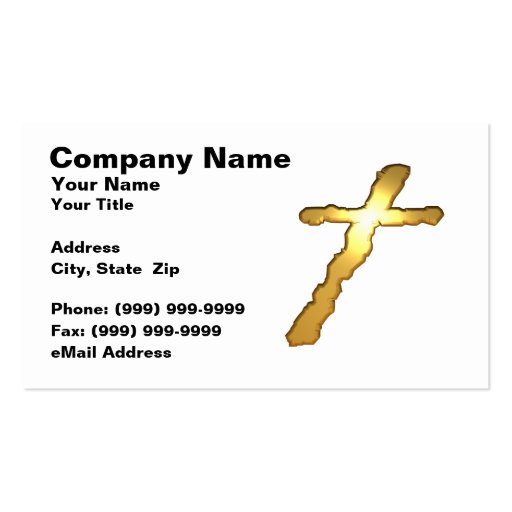 3D Gold Cross Business Cards (front side)