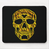 3D Gold Skull mousepads
