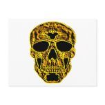3D Gold Skull Post Card