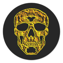 3D Gold Skull Sticker