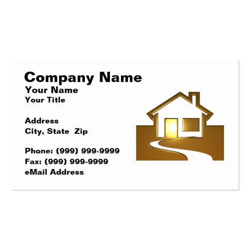 3D Golden House Business Cards (front side)
