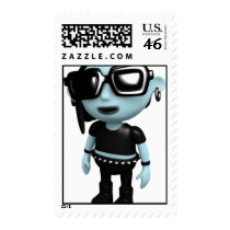 3d Goth Sunglasses Postage Stamp