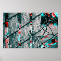 3D Graveyard Fence Posters