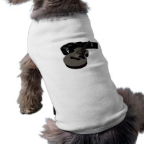 3D Halftone Acoustic Guitar & Case Dog Tee Shirt