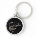 3D Halftone Acoustic Guitar &amp; Case Keychain