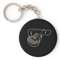 3D Halftone Acoustic Guitar & Case Key Chains