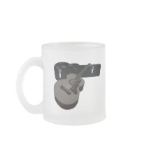3D Halftone Acoustic Guitar & Case Mugs