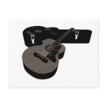 3D Halftone Acoustic Guitar & Case Post Cards